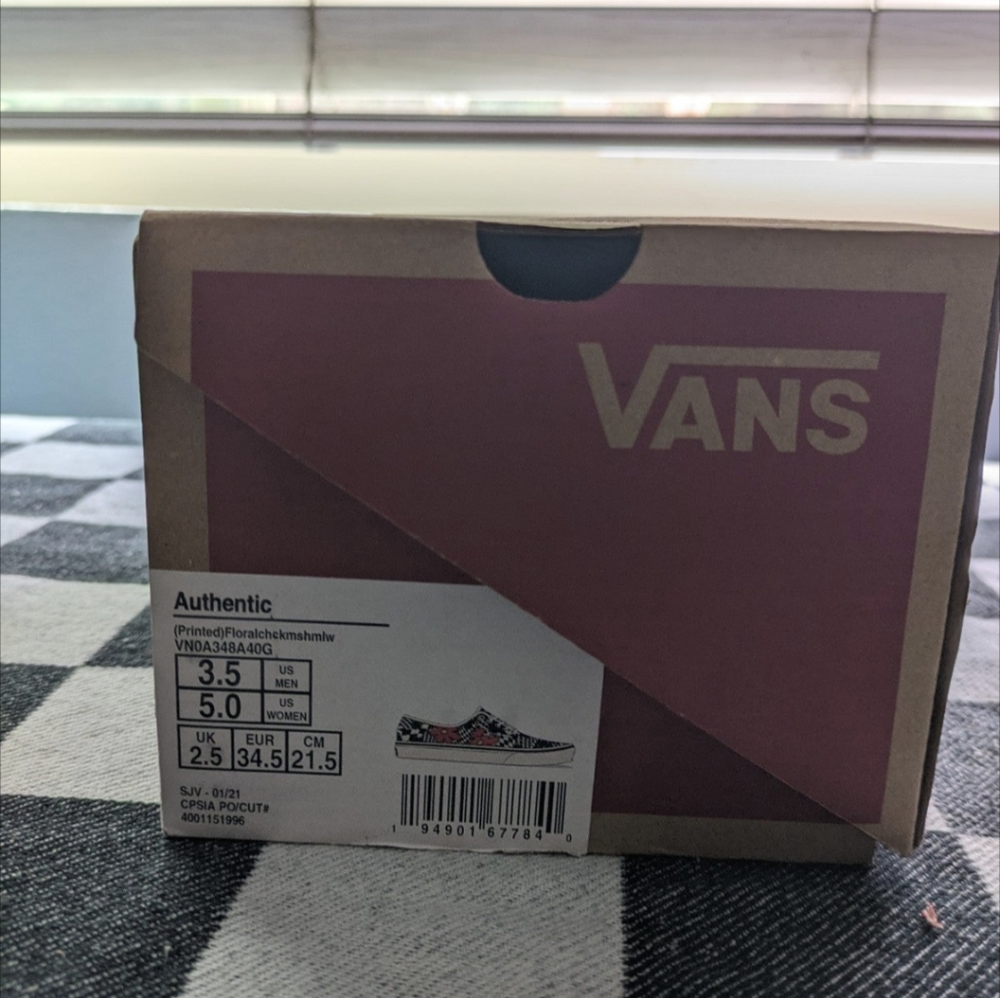 Vans Authentic Women Size 5 Printed Floral Check Marshmallow Classic 092025 - Picture 8 of 11
